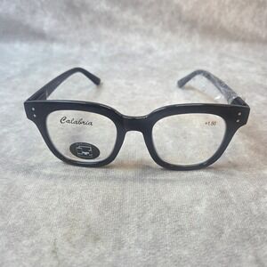 Calabria R785 C2 Black Square Reading Glasses +1.50 Blue Light Protection New